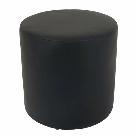 INTERION BY GLOBAL INDUSTRIAL Interion Antimicrobial Round Reception Ottoman, Black 695629BK-AM